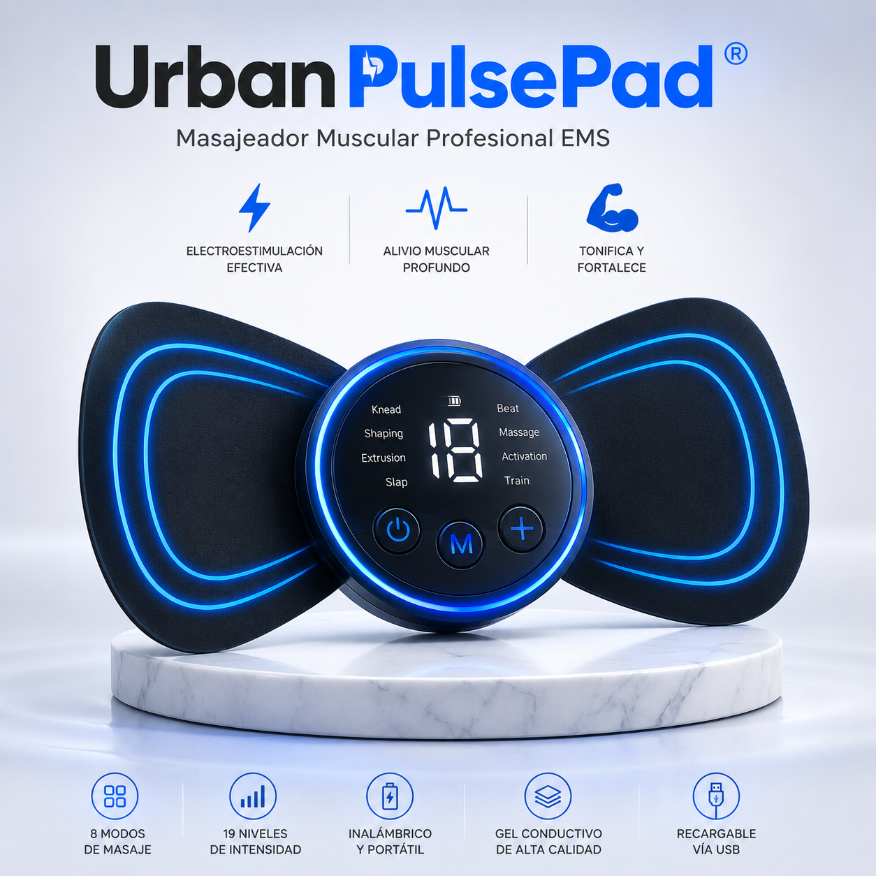 Mini Masajeador Muscular Profesional UrbanPulsePad®