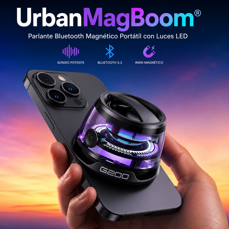 Parlante Magnético Portátil Con Bluetooth y Luces RGB Rítmicas
