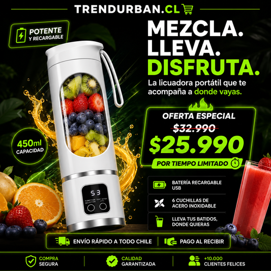 UrbanBlend Pro® - Licuadora Portátil Recargable Premium