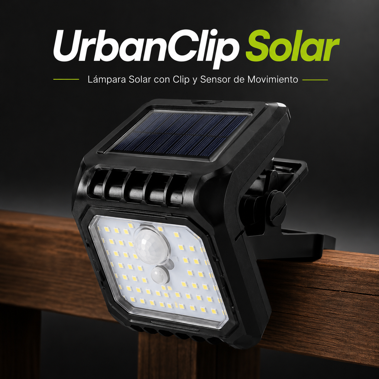 UrbanClip Solar® - Lámpara Solar LED con Sensor de Movimiento