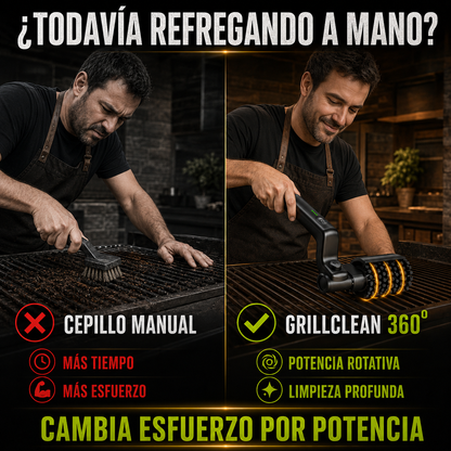Grill Clean® Cepillo Eléctrico Recargable con Giro 360° Para Limpiar Parrillas