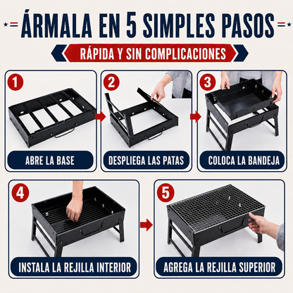 Parrilla Plegable Portátil ¡Que Este 18 No Te Falte el Asado! 🇨🇱