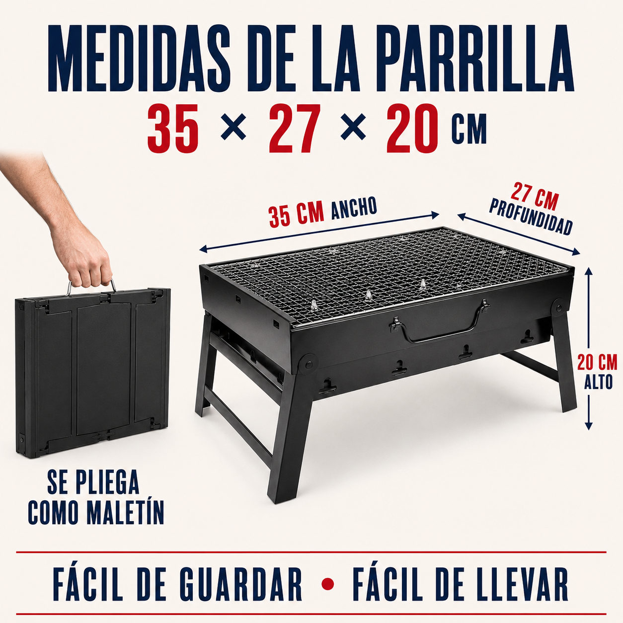 Parrilla Plegable Portátil ¡Que Este 18 No Te Falte el Asado! 🇨🇱
