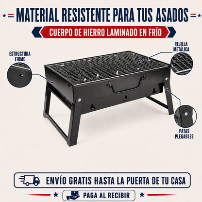 Parrilla Plegable Portátil ¡Que Este 18 No Te Falte el Asado! 🇨🇱