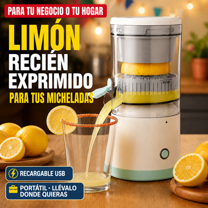 Exprimidor Eléctrico Portátil Recargable Exprime Rápido y Fácil