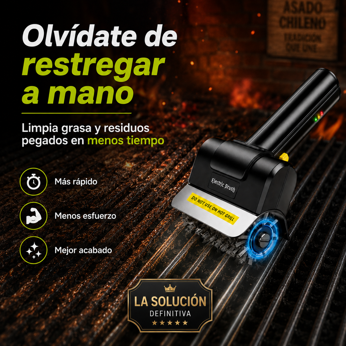 Electric Brush® Cepillo Eléctrico Portátil Recargable Para Parrillas