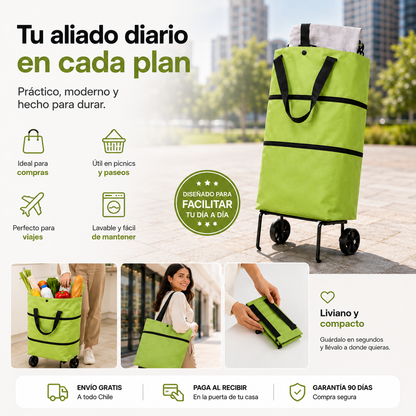 Bolso Plegable con Ruedas 2 en 1