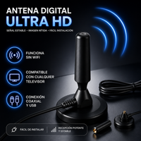 UrbanSignal Pro® 2x1 - Antena Digital 4K UHD Profesional +5000 Canales