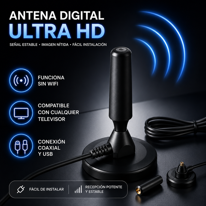 Antena Digital 4K UHD Profesional +5000 Canales