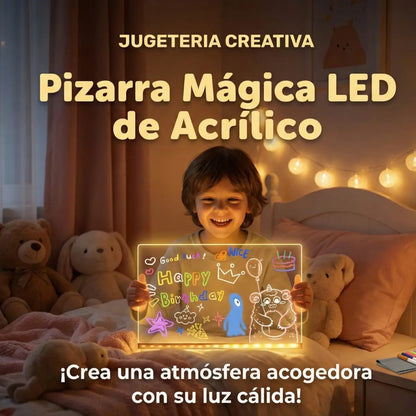 Pizarra LED Acrílica Transparente Incluye Soporte y Lápices Mágicos